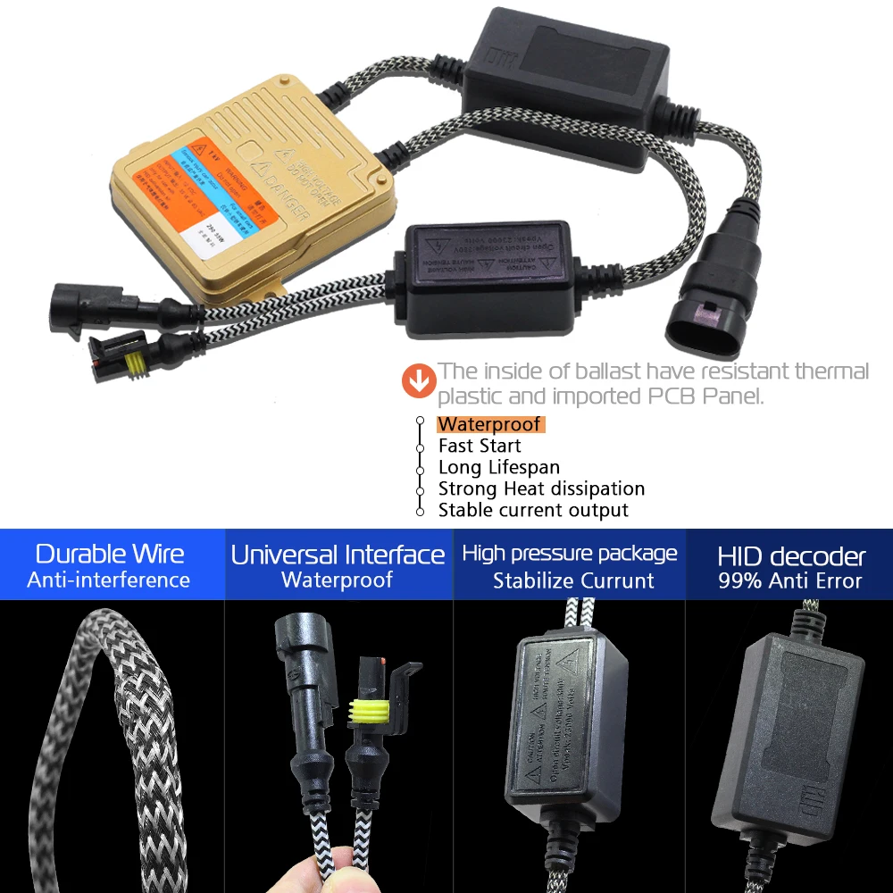 Cawanerl 55W Car Headlight Low Beam No Error Ballast Bulb AC HID Xenon Kit 3000K 4300K 6000K 8000K For Nissan Sentra 2013 | Автомобили и