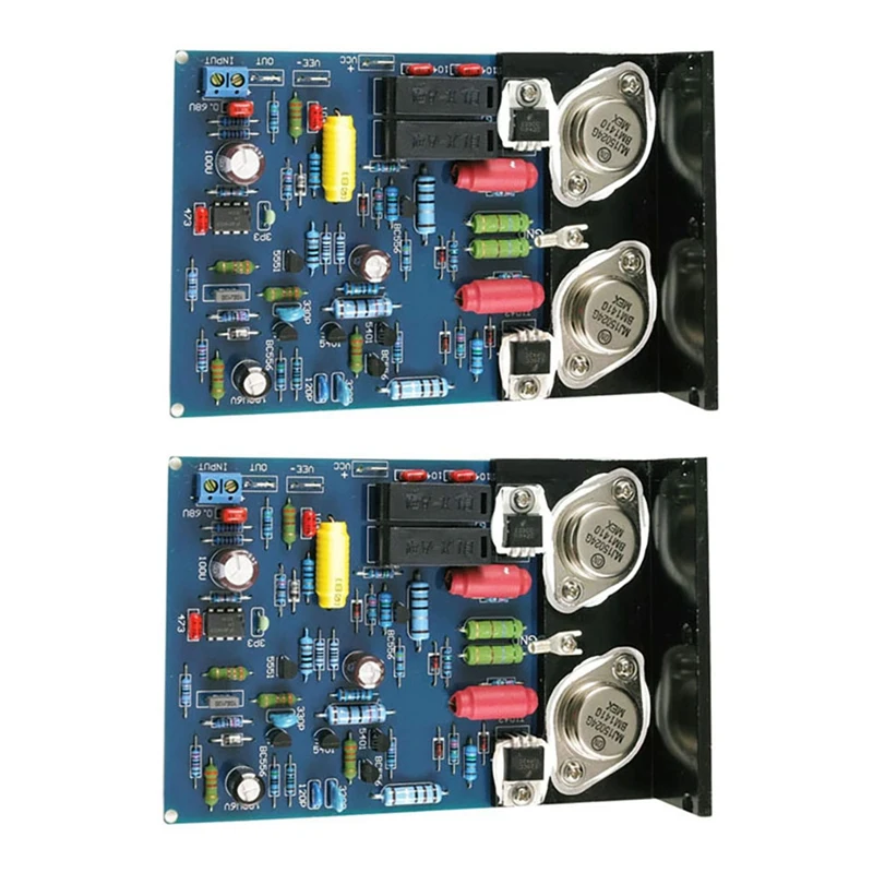 1 Pair QUAD405 Amplifier Board MJ15024 100W 8R Dual Channel with Angle Aluminum Finished Baord |
