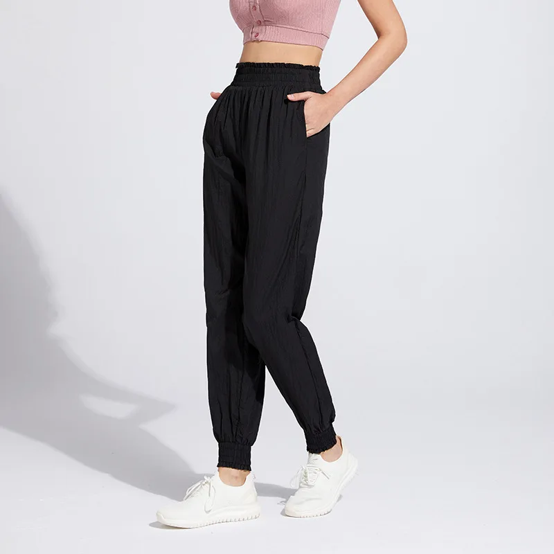 Women Thin Loose Yoga Harem Pant High Waist Sport Leggings With Pocket Quick Dry Running Bloomers Girls Gym Workout Jogger Pants