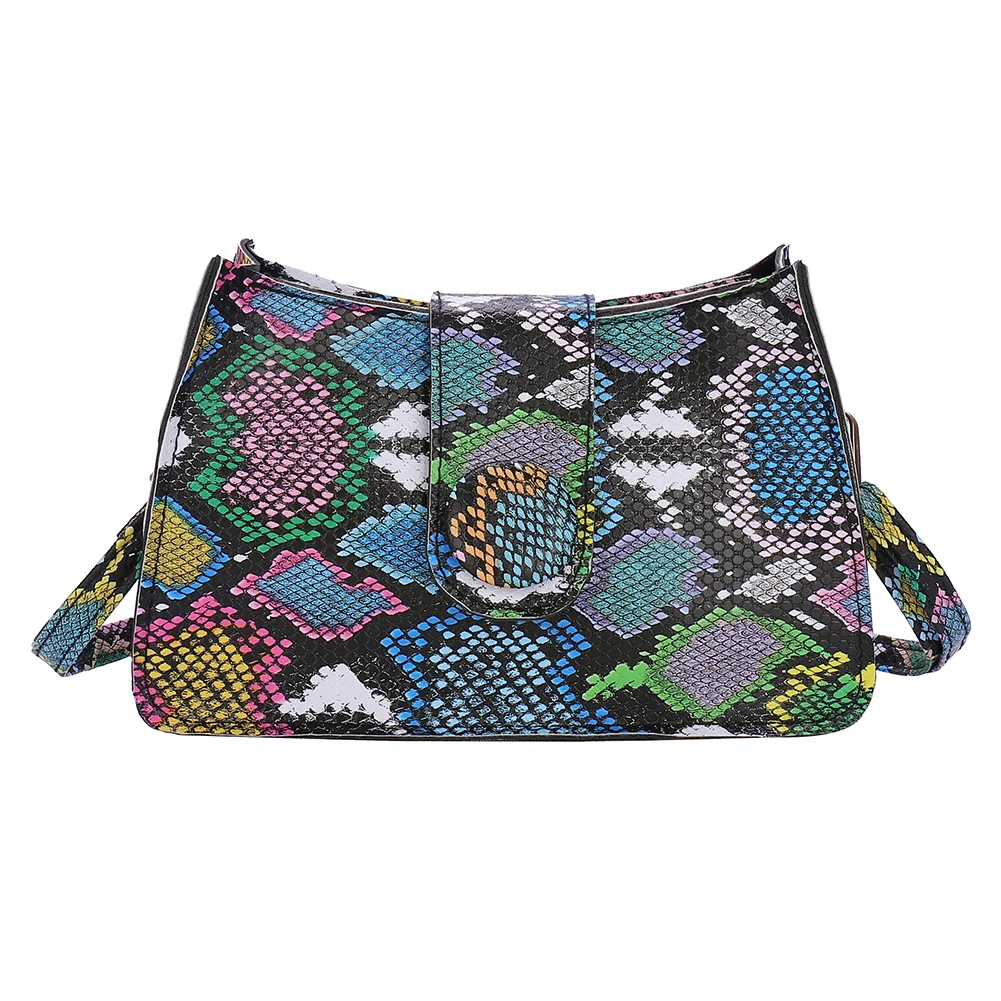 

Popular Simple Female Daily Bag Snake Pattern Lady Small Square Shoulder Messenger Bag Female Leather Handbags