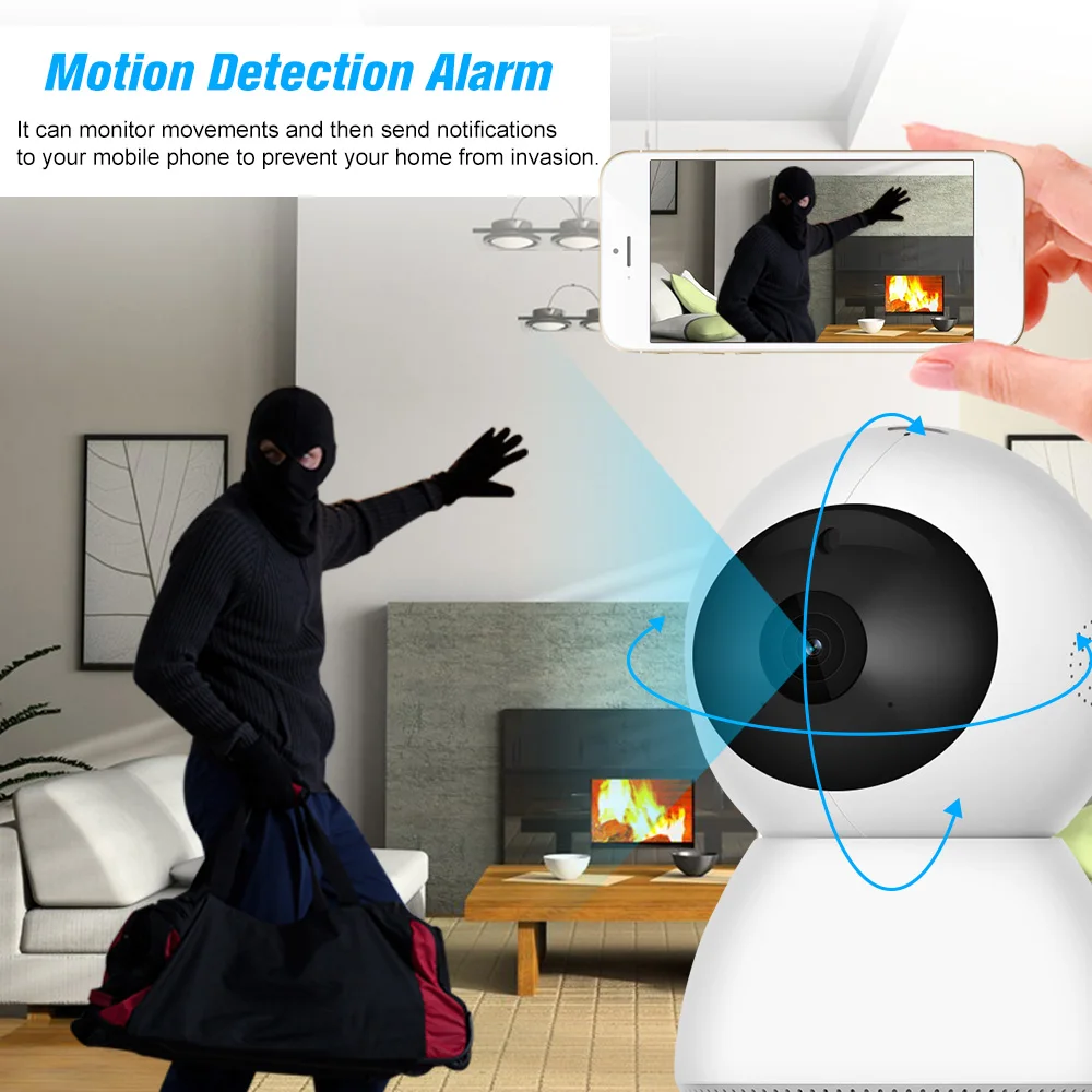 

1080P Wireless Home Security IP Camera 9 IR LEDs Baby Monitor Phone Control Motion Detection Night Vision 2-Way Audio