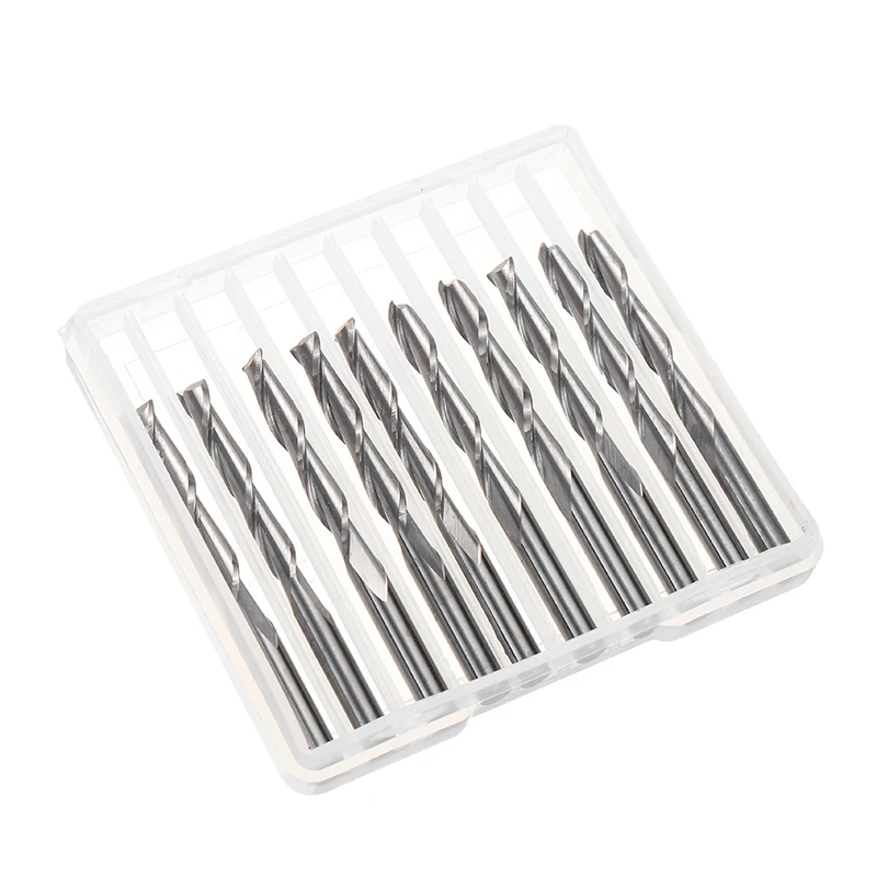 

10Pcs/Lot Carbide End Mill 2 Flute Spiral Router Carbide End Mill Cutter Tools CNC Router Bits 3.175x22mm For Power Tool