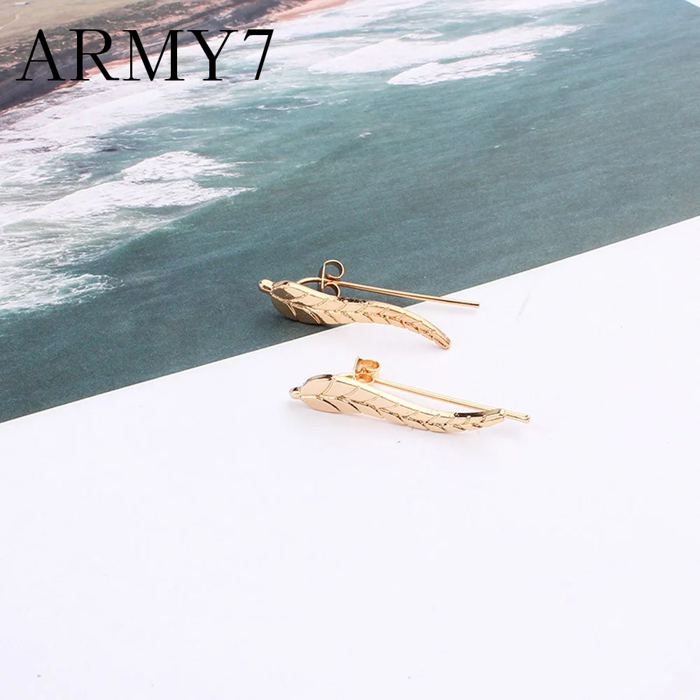 Женские серьги с металлическими листьями 1 пара корейский дизайн современные