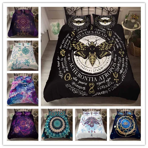 Магический символ 2/3 шт Стёганое одеяло набор пододеяльников для солнцезащитных