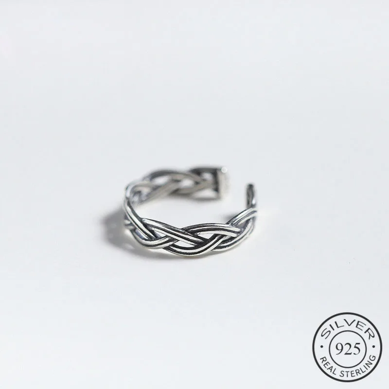 Женское винтажное регулируемое кольцо из серебра 925 пробы вечерние изящные