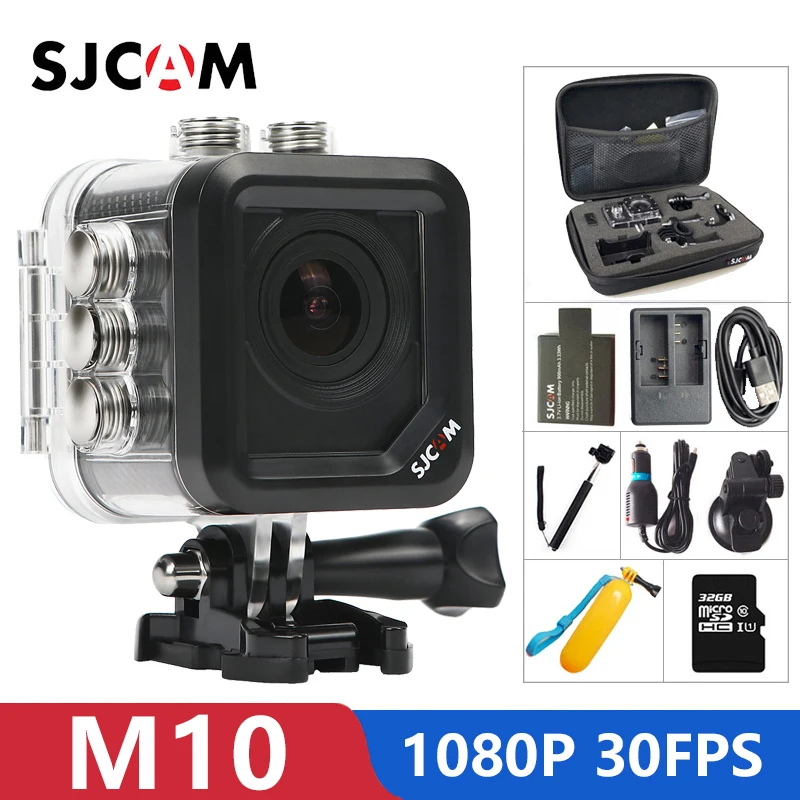 Оригинальная Спортивная Экшн-камера SJCAM M10, Full HD 1080 P, 170 градусов, мини-камера для дайвинга, 30 м, Водонепроницаемая мини-видеокамера M10, Спортивная DV