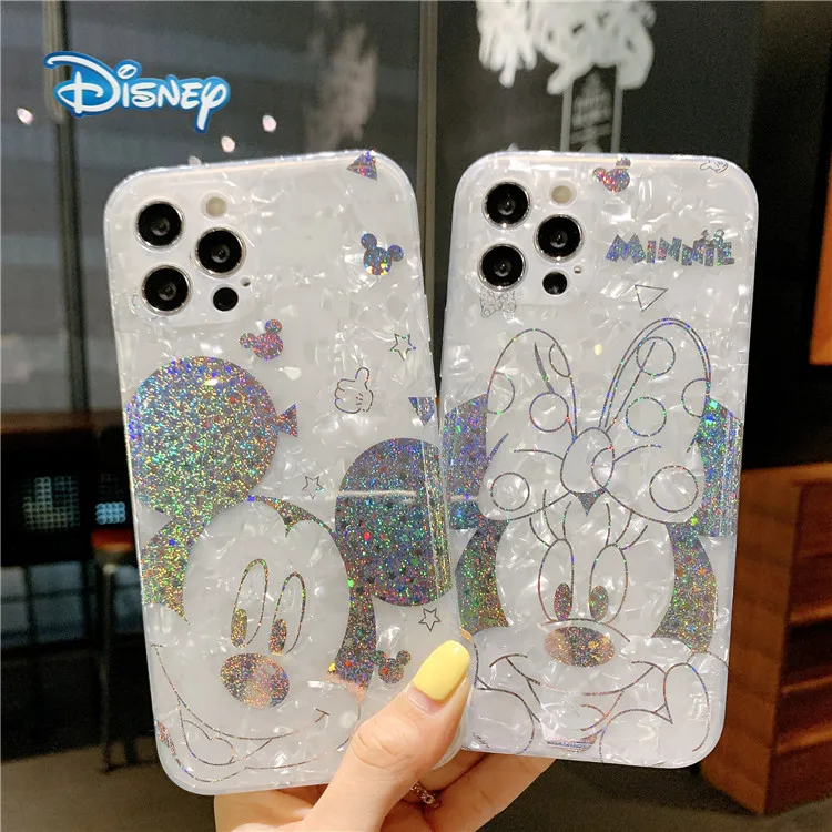 

Disney Mickey Minnie Cartoon Mobile Phone Case for iPhone 12 11 Pro Max Mini XR XS 7 8 Plus Cute Anti-Fall Protective Covers