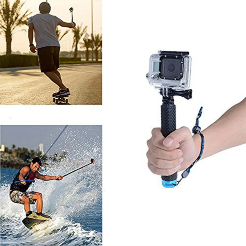Для Go Pro Аксессуары Ручной выдвижной полюсный монопод селфи палка для GoPro HERO8 7 6 HERO4 Session HERO 5 4 3+ 3 2 1 xiaoyi