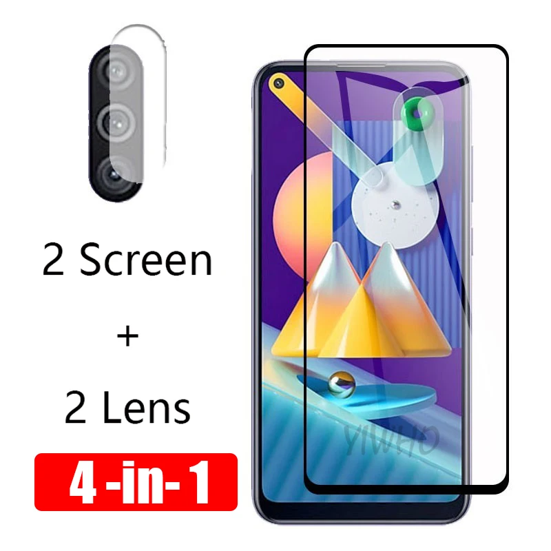 

4 в 1, Защитное стекло для объектива камеры Samsung M11, закаленное стекло для защиты экрана на Galaxy M 11 SM-M115F M115F, пленка 6,4 дюйма