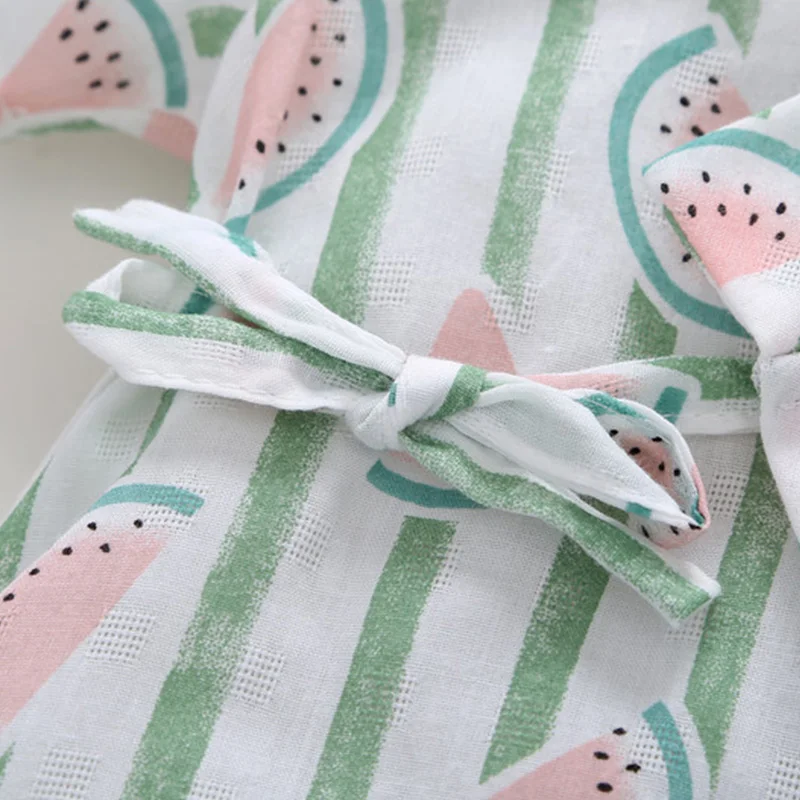 PatPat/удобный комбинезон в полоску с принтом арбуза и короткими рукавами для