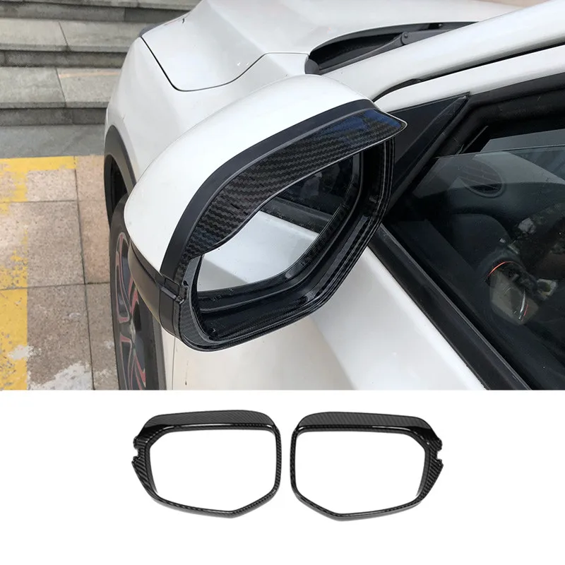 

For Honda Civic 10th 2016 17 18 2019 Car Rearview Side Door turning Mirror Rain Eyebrow frame trim Cover ABS carbon fiber 2pcs
