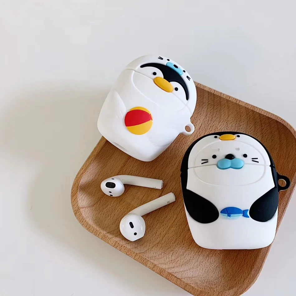 Чехол для наушников Airpods силиконовый чехол с милым Рисунком Тигра Apple Air pods 2