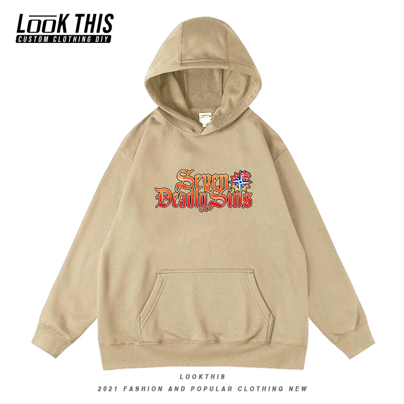 

The Seven Deadly Sins Anime Print Men Oversized Hoodies Sweatshirt Teens Streetwear Hooded Tops Boy Harajuku Pullover Hoody