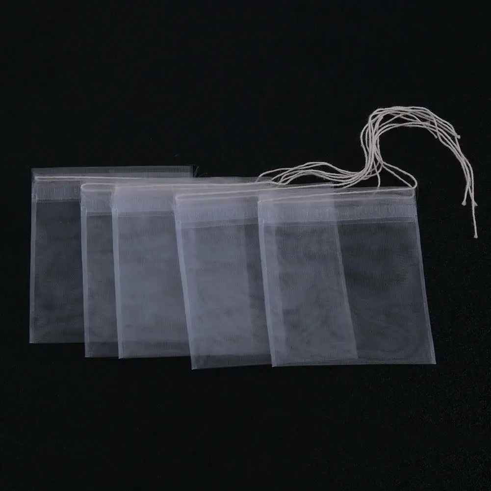 

500Pcs/Lot Teabags Empty Drawstring Nylon Tea Coffee Scented Bags String Heal Seal Filter Paper for Herb Loose Tea Bolsas de te
