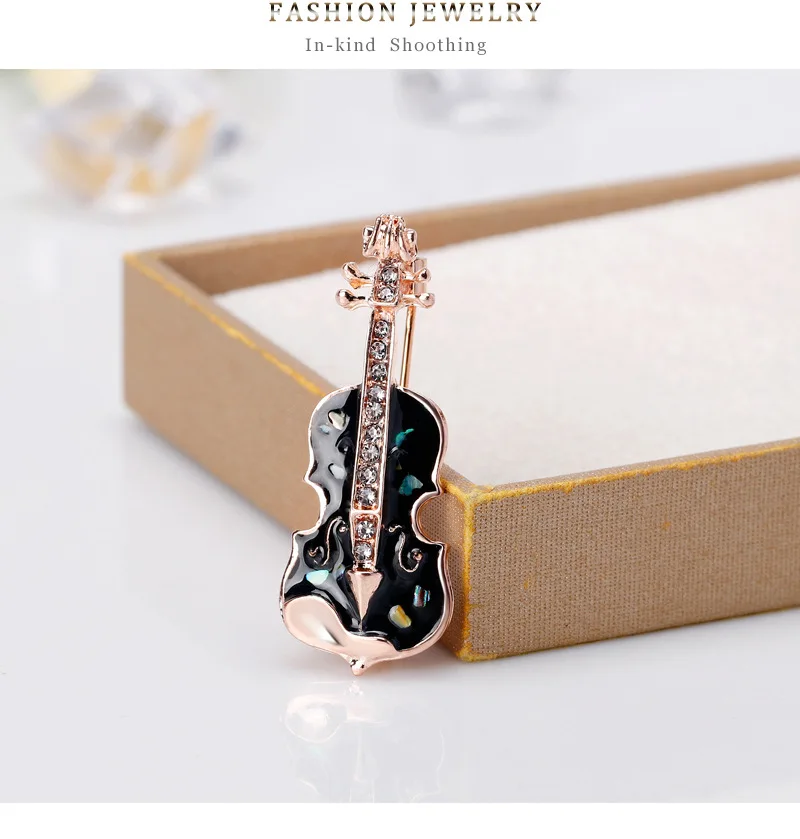 Винтажный дизайн эмалированная оболочка сплав гитарная булавка брошь с жемчугом