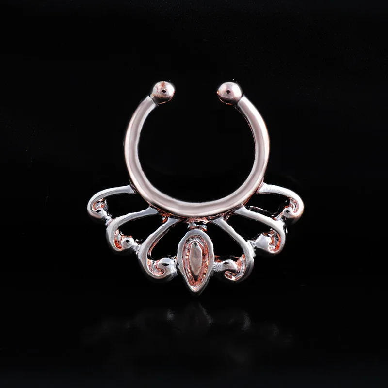Retro Copper - Plated Phoenix Shaped False Nasal Ring Stainless Steel Nose Woman Sexy Piercing Body Jewelry For Lady | Украшения и