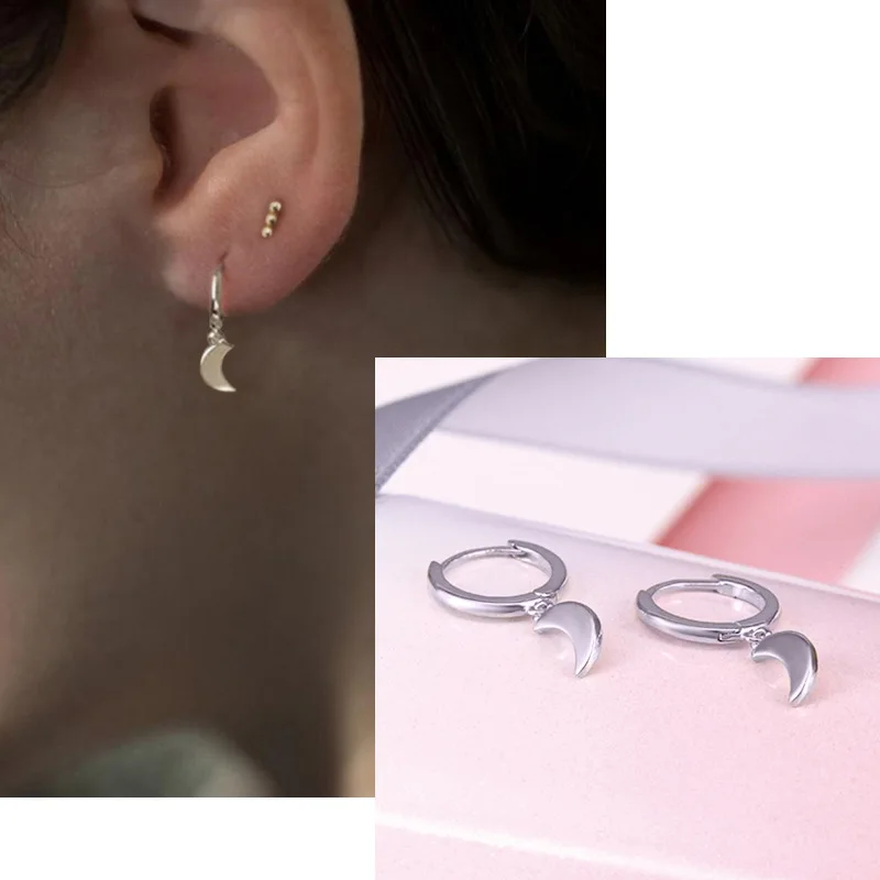 Женские Висячие серьги гвоздики WANTME минималистичные висячие из 100% стерлингового