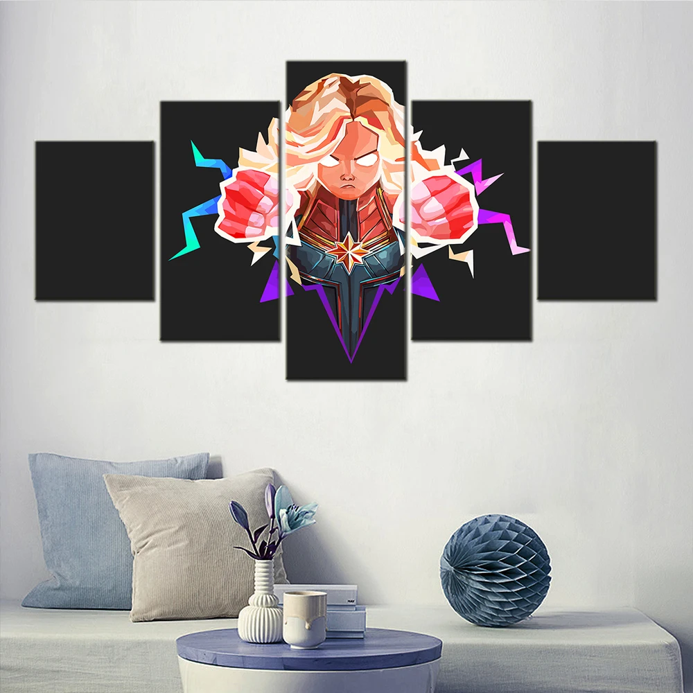 

5 Pieces Wall Art Canvas Anime Poster Comic Captain Aesthetic Room Decor Modular Canvas Modern Home Decor Wall Painting Art
