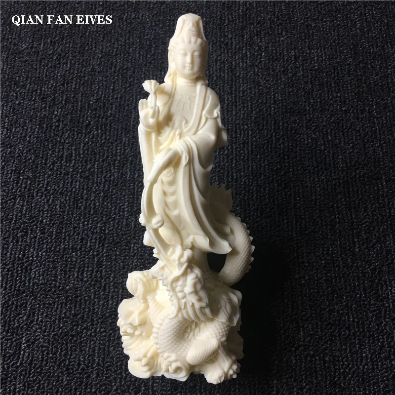 Статуэтка для украшения гостиной Белый Дракон Статуя Гуаньинь изысканная резьба