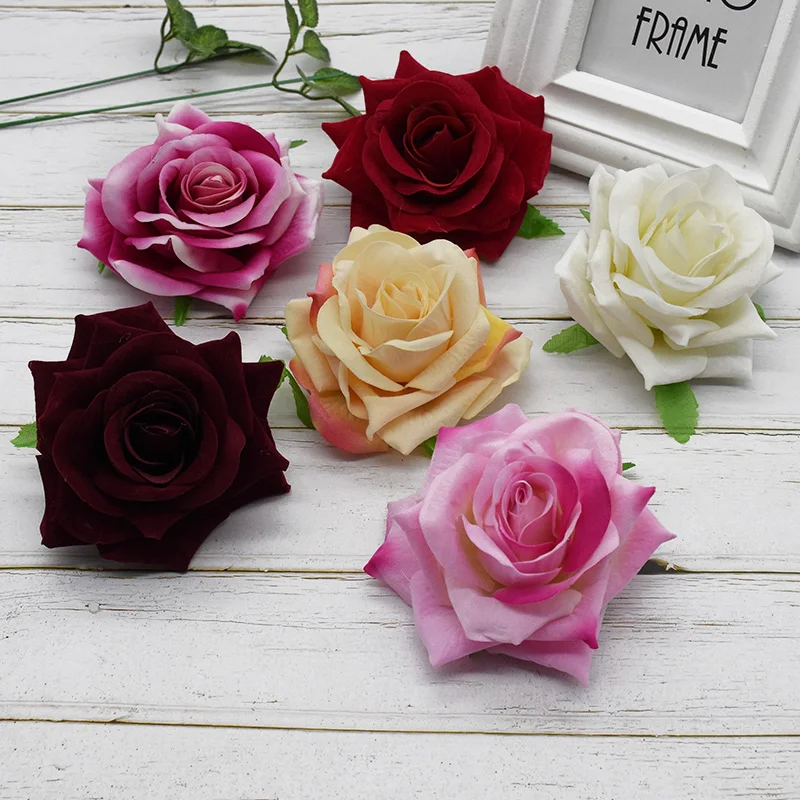 

1Pcs Silk Quality Roses Head for Artificial Flower Wall Home Wedding Decoration Valentine's Day Gift Diy Wreaths Vase Decoration