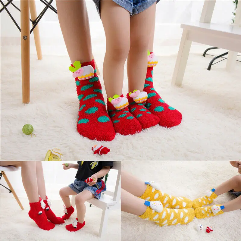 2020 одинаковые рождественские носки для всей семьи с рождественской елкой и Санта