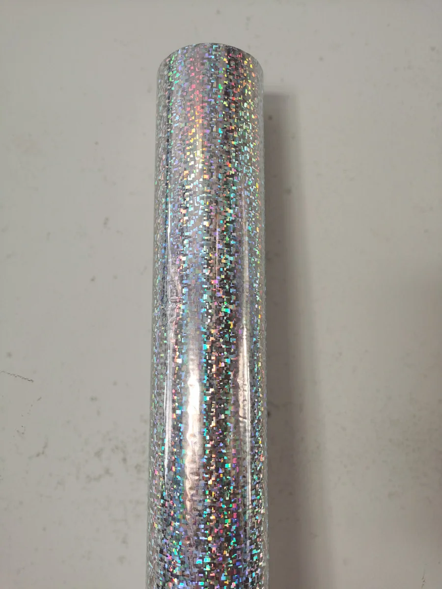 

Фольга для горячего тиснения, голографическая фольга, серебристый цвет, лабиринтный узор, горячий пресс на бумаге или пластике, 16 см x 120 м