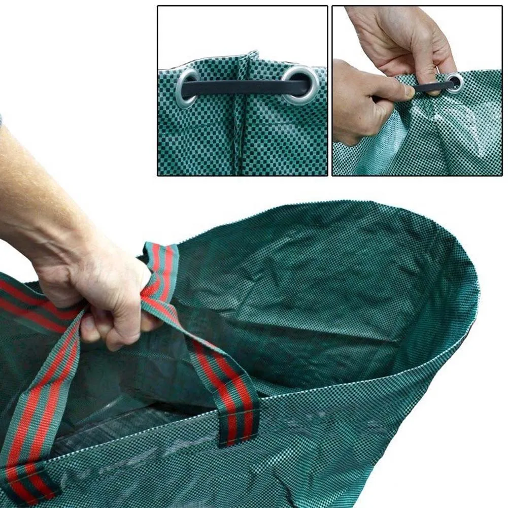 

272L Garden Waste Bag Reuseable Leaf Grass Lawn Pool Gardening Bags TWEL889