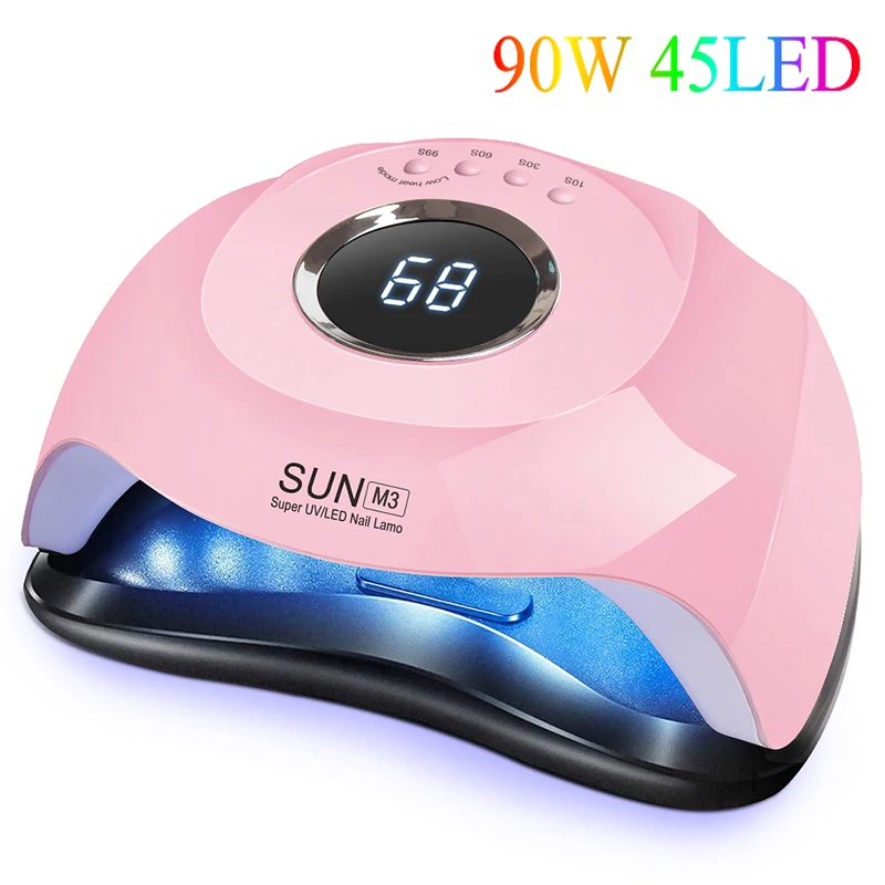 

UV LED Nail Drying Lamp Gel Nail Polish Fast Curing For Manicure Machine With LCD Display Large Space Four Speed Timing Sensor