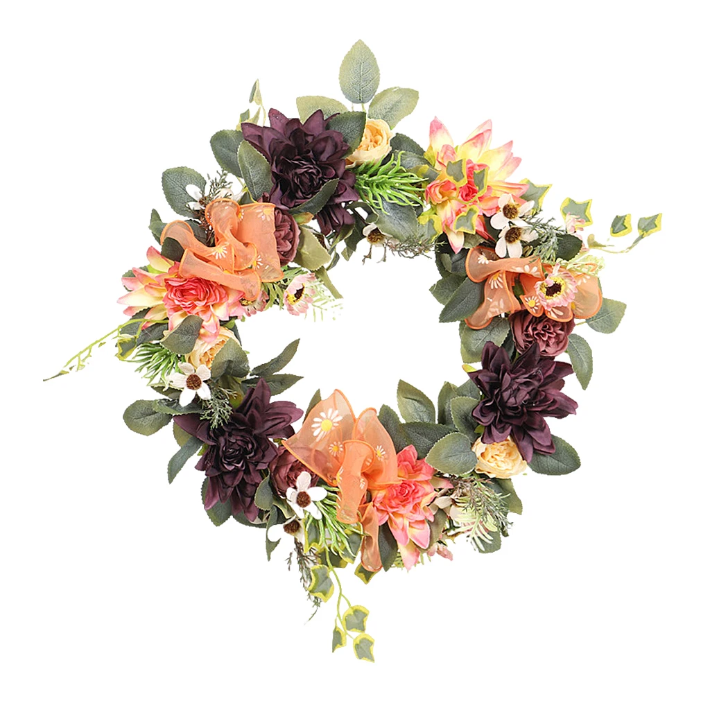 

Realistic Hanging Faux Garland Decorative Flower Wreath Housewarming Gift