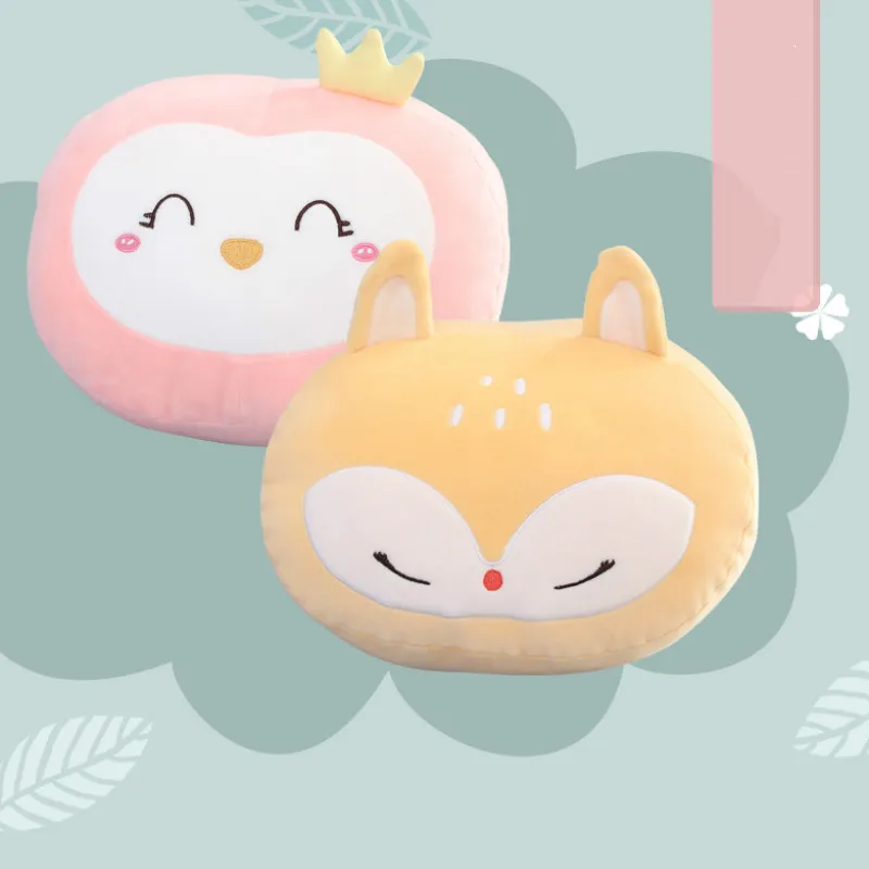 Мягкая хлопковая теплая плюшевая подушка с изображением животных игрушки для