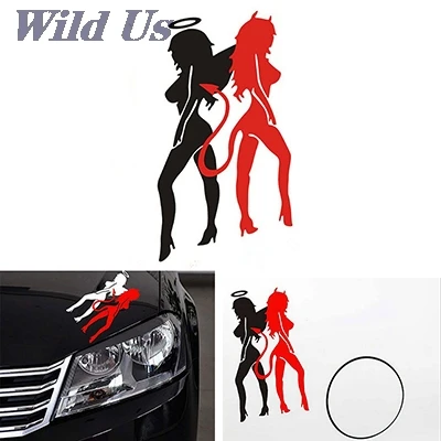 

14*8 см стайлинга автомобилей Наклейка аксессуары персонализированные Decoraction наклейки Творческий Светоотражающие Ангел Дьявол Водонепрони...