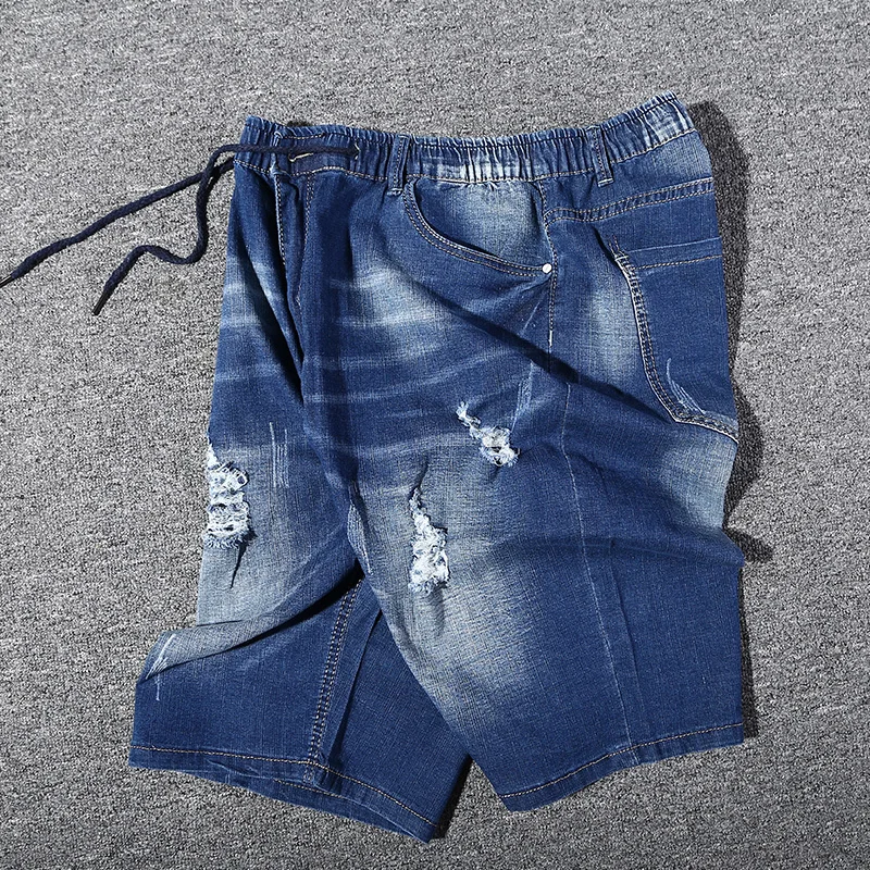 

Men's Loose Blue Denim Shorts Summer New Straight Jeans Shorts Male People Classic Brand Oversize Large size 3xl 4XL 5XL 6XL