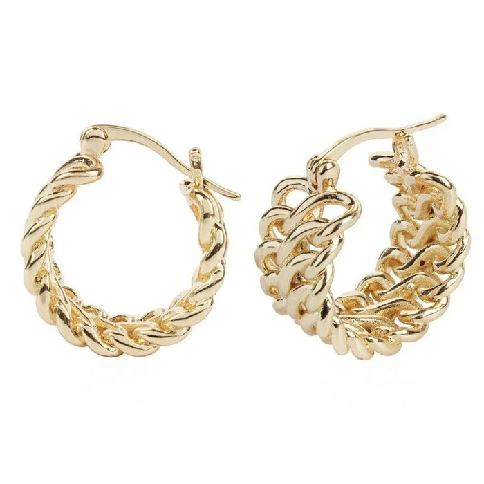 

Vintage Fashion Metal Gold Twist Hoop Earrings for Women