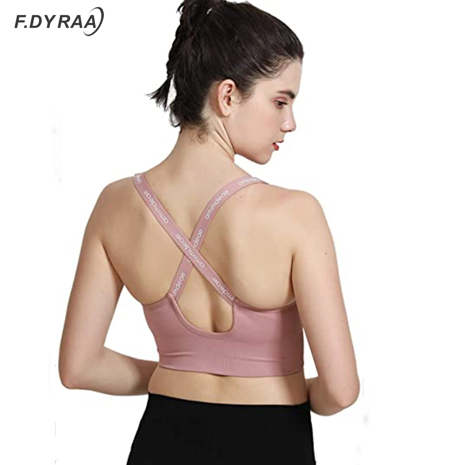 F.DYRAA Front Zipper Sports Bra Sexy Women Solid Yoga Tank Crop Top Fitness Push up Shockproof Bra Running Athletic Fast Dry