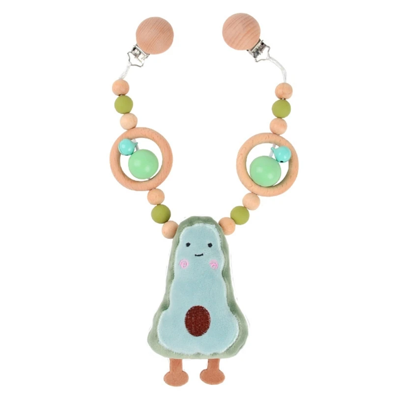 

Personalized Baby Stroller Hanging Ornament Rattle Pendant Cartoon Avocado Watermelon Handmade Toy Gift for Newborn Girl