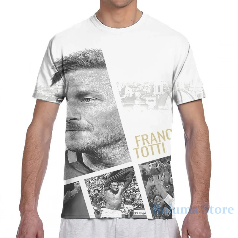 Футболка с принтом Франческо Тотти для мужчин и женщин модная рубашка коротким