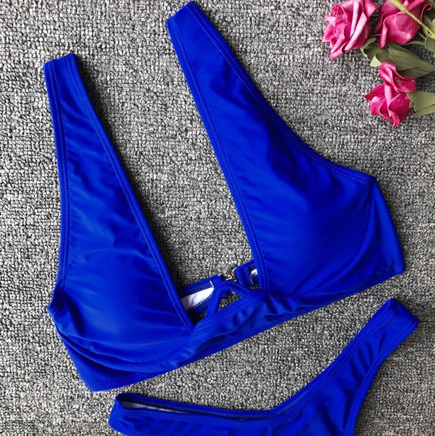 

2 Pieces Swimsuit Women Sexy Push Up Solid Bikini Low Waist Beach Wear Swimwear Women Padded Bathing Suit Quick Dry Bikini Sets