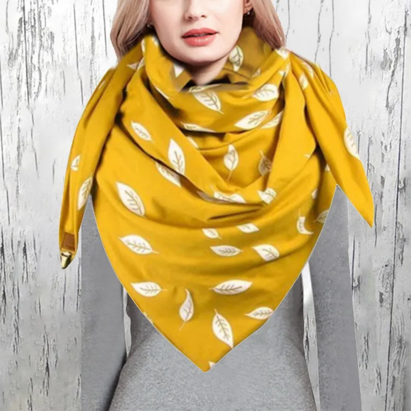 

2020 Luxury Fashion Women Soild Dot Printing Button Soft Wrap Casual Warm Scarves Shawls Foulard Femme Comfortable Personality