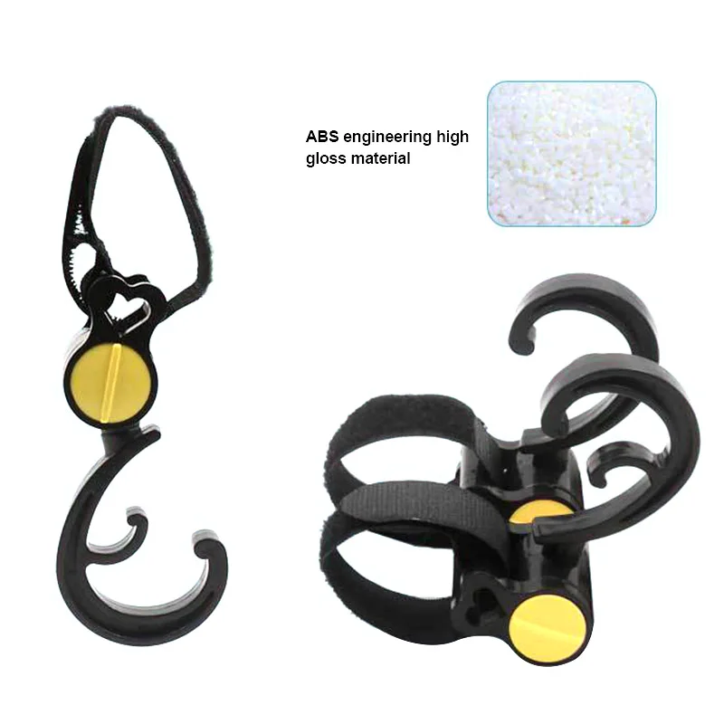 Ganchos de cochecito de beb&eacute;, gancho giratorio de 360 grados y bucle multiusos para bolsa de comestibles NSV, 1 par-4