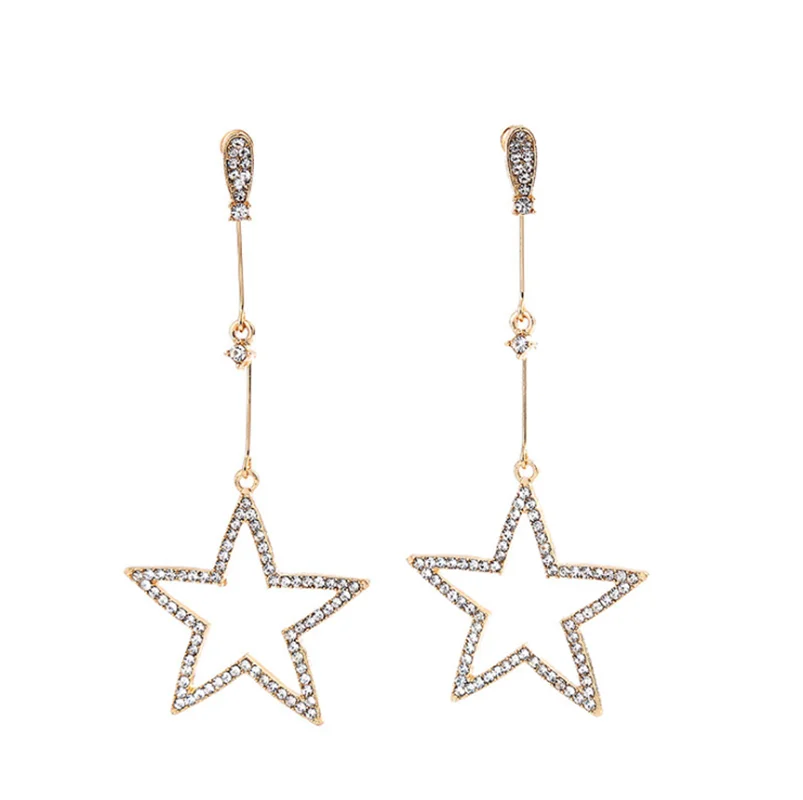 

New Earings Fashion Jewelry Petal Acrylic Zircon Gold Stars Punk Earrings Circle Earrings For Women Brincos Wholesale