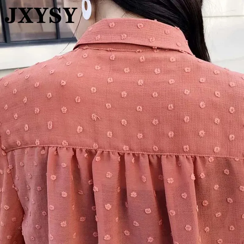 Блузка JXYSY Женская в английском стиле элегантная прозрачная пикантная блузка с