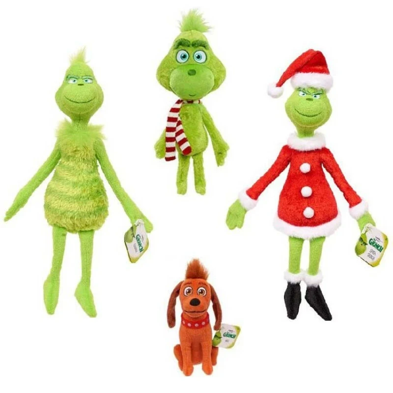 18-40cm How the Grinch Stole Plush Toys Grinch Plush Max Dog Doll Soft Stuffed Cartoon Animal Peluche for Kids Christmas Gifts