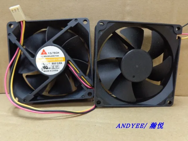 

Новый трехпроводный двойной роликовый вентилятор Yuanshan y.s.tech nyw08025012bs 12V max0.45a 8025