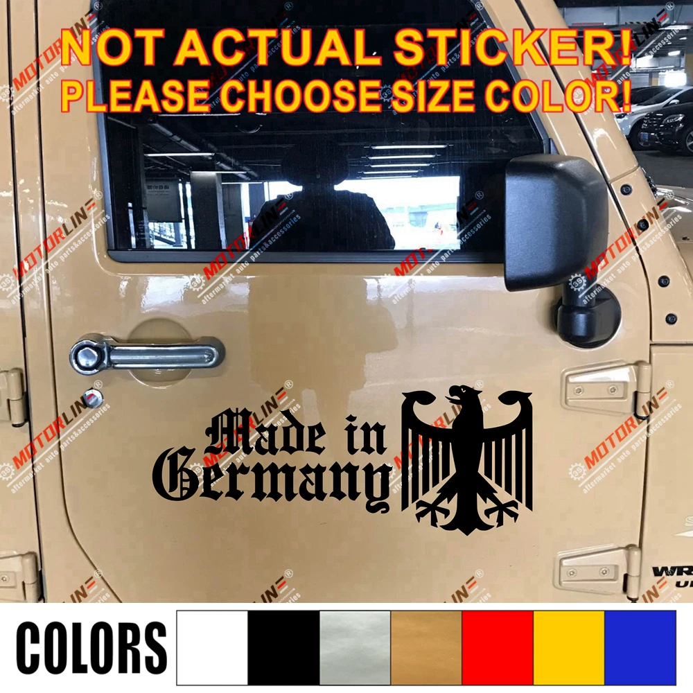 

Made in Germany Coat of Arms of Germany German Eagle Decal Sticker Car Vinyl no bkgrd pick color size