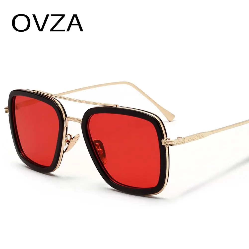 OVZA Модные солнцезащитные очки мужские прямоугольные двухлучевые UV400 Солнцезащитные очки женские брендовые Дизайнерские высокого качества S1089