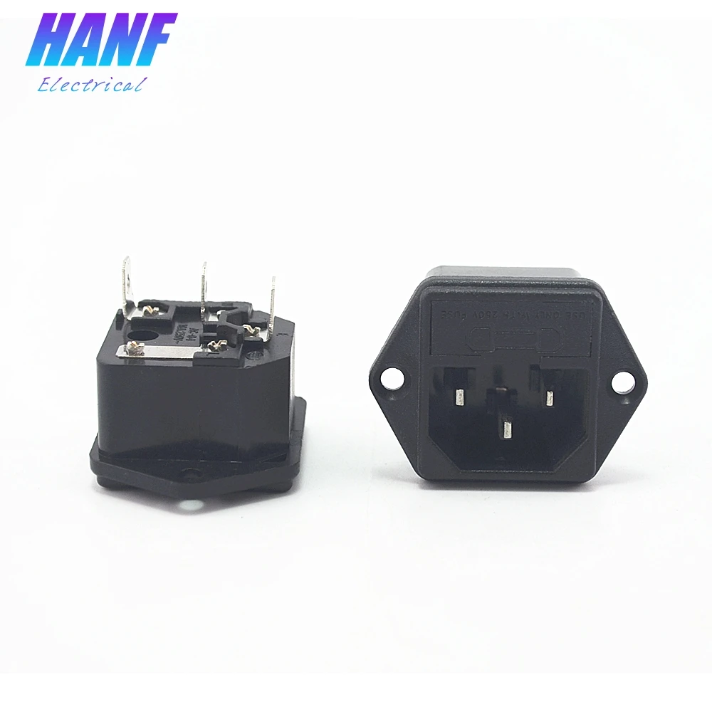 1 шт. 3Pin 250В 10A IEC 320 C14 Мужской Шнур питания на входе розетка разъем с держателем