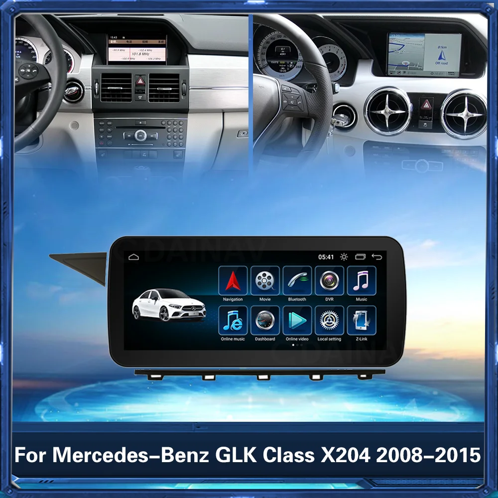 

2din Android Car Radio Multimedia Player For Mercedes Benz GLK Class X204 2008-2015 Autoradio Navigation GPS Stereo