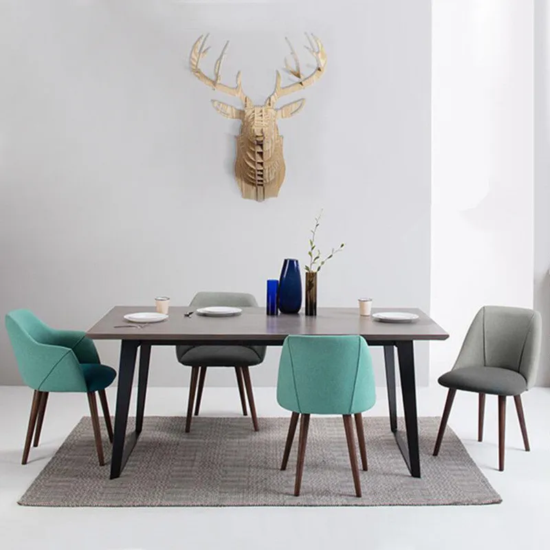 Скандинавский деревянный тканевый стул обеденный обивка гостиная кухня кафе