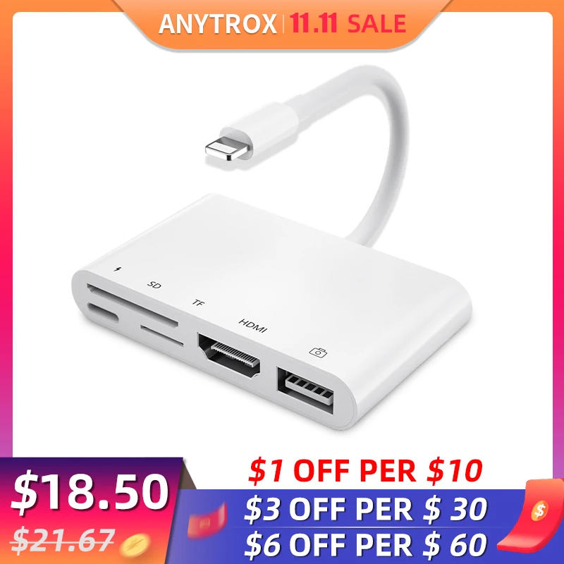 Адаптер Lightning/1080P HDMI для iPhone SD/TF OTG | Мобильные телефоны и аксессуары