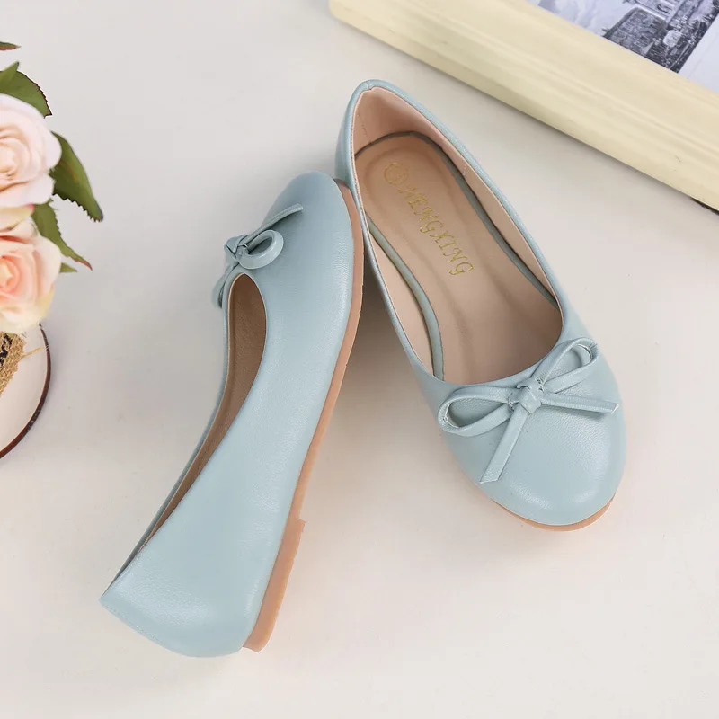 

New Children Girls Leather Shoes Princess Casual Flats Loafers Student Comformance Performance Baby Toddler Kids Dance Shoes 03A